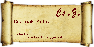 Csernák Zilia névjegykártya
